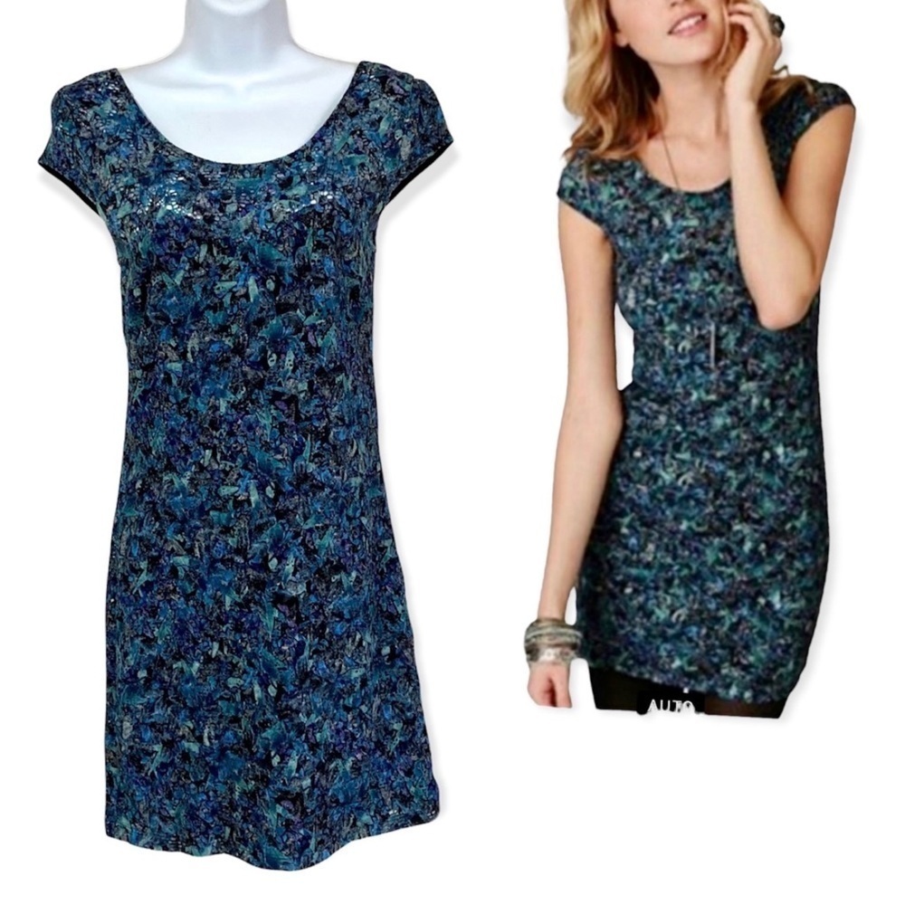 FREE PEOPLE  Everything Nice Lace Mini Dress SP Floral Stretch